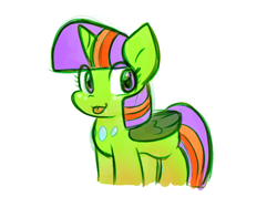 Size: 1204x858 | Tagged: safe, artist:zutcha, imported from derpibooru, thorax, changedling, changeling, disguise, disguised changeling, eye clipping through hair, king thorax, not twilight sparkle, simple background, solo, tongue out, white background
