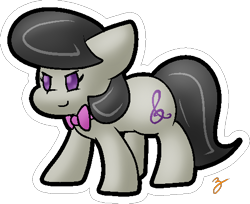 Size: 510x416 | Tagged: safe, artist:zutcha, imported from derpibooru, octavia melody, earth pony, pony, bowtie, female, outline, paper mario, simple background, smiling, solo, style emulation, transparent background, white outline