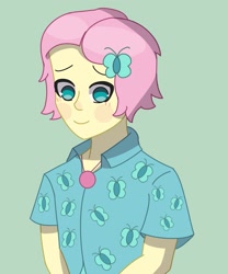 Size: 1731x2082 | Tagged: safe, artist:doggorob, imported from derpibooru, fluttershy, human, equestria girls, blushing, male, transgender