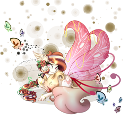Size: 1720x1612 | Tagged: safe, artist:aquasky987, imported from derpibooru, oc, oc only, butterfly, flutter pony, pony, chest fluff, female, mare, solo