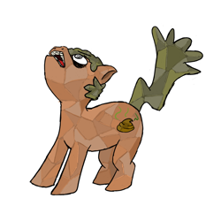 Size: 900x900 | Tagged: safe, artist:potatoconnoisseur, derpibooru exclusive, imported from derpibooru, oc, oc only, oc:smelly bigshit, crystal pony, earth pony, looking up, male, scared, simple background, solo, stallion, the crystal empire 10th anniversary, white background