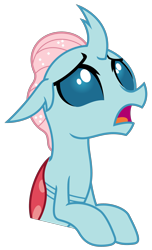 Size: 1500x2466 | Tagged: safe, artist:sketchmcreations, imported from derpibooru, ocellus, changedling, changeling, uprooted, concerned, female, frown, looking up, open mouth, simple background, solo, transparent background, vector, worried