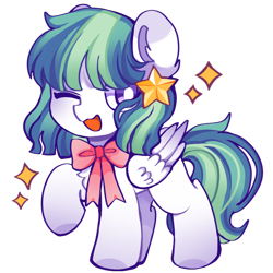 Size: 1080x1080 | Tagged: safe, imported from derpibooru, oc, oc only, oc:rangle blush, pegasus, pony, derpibooru community collaboration, 2023 community collab, one eye closed, simple background, solo, stars, transparent background, wings, wink