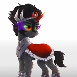 Size: 1436x1446 | Tagged: safe, artist:lambydwight, imported from derpibooru, king sombra, unicorn, gradient background, solo, the crystal empire 10th anniversary