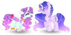 Size: 1280x637 | Tagged: safe, artist:existencecosmos188, imported from derpibooru, oc, oc only, oc:existence, alicorn, pony, alicorn oc, collaboration, duo, ethereal mane, female, horn, jewelry, mare, simple background, smiling, starry mane, transparent background, wings