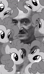 Size: 2832x4710 | Tagged: safe, imported from twibooru, pinkie pie, pony, black and white, grayscale, image, monochrome, murderer, needs more jpeg, oskar dirlewanger, vector, world war ii