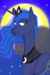 Size: 1280x1920 | Tagged: safe, artist:sh4deshad0w41, imported from derpibooru, princess luna, alicorn, bat pony, bat wings, crown, jewelry, regalia, solo, sternocleidomastoid, wings