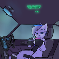 Size: 800x800 | Tagged: safe, artist:captainhoers, imported from derpibooru, oc, oc only, oc:throttle track, earth pony, the sunjackers, cyberpunk, male, mitsubishi, mitsubishi starion, stallion