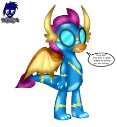 Size: 3840x4154 | Tagged: safe, alternate version, artist:damlanil, imported from derpibooru, smolder, dragon, bodysuit, catsuit, clothes, comic, cute, dragon wings, dragoness, eyelashes, female, goggles, happy, horns, latex, latex suit, looking at you, rubber, shiny, show accurate, simple background, smiling, smolderbetes, solo, speech bubble, standing, suit, text, transparent background, uniform, vector, wings, wonderbolts, wonderbolts uniform