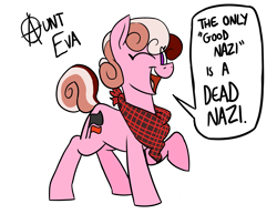 Size: 3850x2975 | Tagged: safe, artist:timsplosion, imported from derpibooru, oc, oc only, oc:aunt eva, earth pony, bandana, comments locked down, graveyard of comments, image, png, politics, reference sheet, simple background, transparent background, unmoving plaid