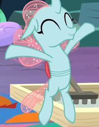 Size: 365x466 | Tagged: safe, imported from derpibooru, screencap, ocellus, uprooted, cute, diaocelles, eyes closed, flying, happy, smiling, zen garden