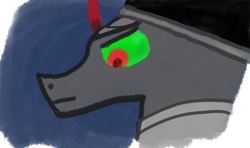 Size: 2800x1662 | Tagged: safe, artist:allko, imported from derpibooru, king sombra, pony, unicorn, 1000 hours in ms paint, armor, digital art, green eyes, horn, the crystal empire 10th anniversary