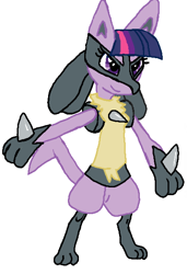 Size: 408x598 | Tagged: safe, artist:qjosh, imported from derpibooru, twilight sparkle, lucario, pokémon, simple background, solo, species swap, twilicario, white background