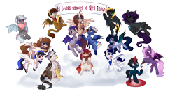 Size: 3972x2194 | Tagged: safe, artist:enderselyatdark, imported from derpibooru, oc, oc:enderdan t'dark, oc:lilac night, oc:lotus, oc:mabel, oc:maverick, oc:nyn indigo, oc:ondrea, oc:ospreay, oc:shade, oc:shade demonshy, oc:shadow storm, oc:siren, oc:slashing prices, oc:snow storm, oc:squall splitter, oc:swango, oc:thunder run, oc:tundra, bat pony, earth pony, pegasus, pony, unicorn, derpibooru community collaboration, 2023 community collab, flying, in memoriam, simple background, transparent background