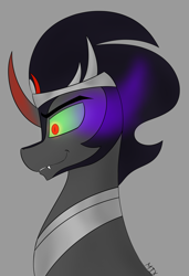 Size: 4700x6860 | Tagged: safe, artist:mix333, derpibooru exclusive, imported from derpibooru, king sombra, unicorn, fangs, glowing, glowing eyes, male, simple background, the crystal empire 10th anniversary