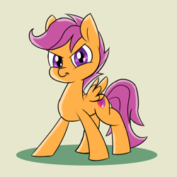 Size: 800x800 | Tagged: safe, artist:fakkajohan, imported from derpibooru, scootaloo, pegasus, pony, female, filly, foal, lidded eyes, simple background, solo, spread wings, the cmc's cutie marks, wings
