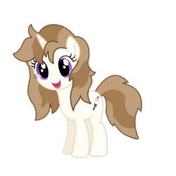 Size: 720x720 | Tagged: artist needed, safe, imported from derpibooru, oc, oc only, oc:fluffymarsh, derpibooru community collaboration, 2023 community collab, all fours, brown mane, cute, female, food, happy, mare, marshmallow, purple eyes, simple background, transparent background