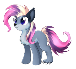 Size: 4500x4062 | Tagged: safe, artist:scarlet-spectrum, imported from derpibooru, oc, oc only, hybrid, pony, wolf, wolf pony, absurd resolution, claws, pale belly, simple background, solo, transparent background