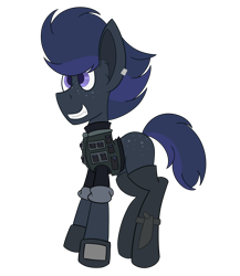 Size: 2600x3000 | Tagged: safe, artist:derpy_the_duck, imported from derpibooru, oc, oc only, oc:the assassin, earth pony, butt freckles, clothes, ear tag, freckles, simple background, solo, transparent background