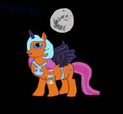 Size: 4543x4221 | Tagged: safe, artist:toyashixp, imported from derpibooru, nightmare moon, sunny starscout, earth pony, pony, female, g5, mare, moon, nightmare night, simple background