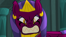 Size: 1280x720 | Tagged: safe, imported from derpibooru, screencap, sphinx (character), sphinx, daring done?, season 7, angry, egyptian, female, gritted teeth, inkscape, looking at you, pure unadulterated rage, solo, teeth, vector