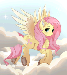 Size: 1181x1317 | Tagged: safe, artist:marychristine08, imported from derpibooru, fluttershy, pegasus, pony, cute, ear fluff, eyelashes, female, flying, mare, shyabetes, smiling, solo, underhoof, unshorn fetlocks