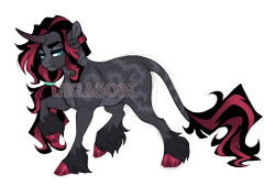 Size: 3086x2083 | Tagged: safe, artist:gigason, imported from derpibooru, oc, oc:black baccara, pony, unicorn, cloven hooves, male, obtrusive watermark, offspring, parent:king sombra, parent:sunset shimmer, simple background, solo, stallion, transparent background, watermark
