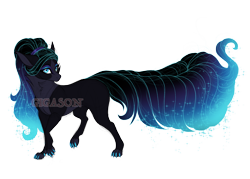 Size: 4600x3300 | Tagged: safe, artist:gigason, imported from derpibooru, oc, oc:nebula, hybrid, female, interspecies offspring, obtrusive watermark, offspring, parent:capper dapperpaws, parent:nightmare moon, simple background, solo, transparent background, watermark