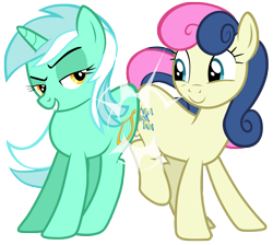 Size: 7800x7000 | Tagged: safe, artist:tardifice, imported from derpibooru, bon bon, lyra heartstrings, sweetie drops, earth pony, pony, unicorn, slice of life (episode), absurd resolution, butt bump, butt to butt, butt touch, simple background, transparent background, vector