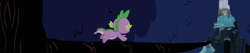 Size: 5101x1080 | Tagged: safe, composite screencap, edit, edited screencap, imported from derpibooru, screencap, spike, dragon, princess twilight sparkle (episode), black vine, castle of the royal pony sisters, everfree forest, tree, tree branch