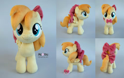 Size: 2200x1400 | Tagged: safe, artist:meplushyou, imported from derpibooru, oc, oc:deliambre, pegasus, pony, bow, hair bow, irl, photo, plushie, solo, tail, tail bow