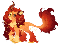 Size: 1024x772 | Tagged: safe, artist:azure-art-wave, imported from derpibooru, oc, oc only, kirin, cloven hooves, ear cleavage, female, magical lesbian spawn, offspring, parent:autumn blaze, parent:saffron masala, simple background, solo, transparent background