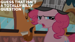 Size: 1920x1080 | Tagged: safe, edit, edited screencap, editor:quoterific, imported from derpibooru, screencap, pinkie pie, earth pony, pony, mmmystery on the friendship express, bubble pipe, deerstalker, detective, friendship express, hat, locomotive, pipe, sherlock pie, solo, steam locomotive, train