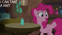 Size: 1920x1080 | Tagged: safe, edit, edited screencap, editor:quoterific, imported from derpibooru, screencap, pinkie pie, earth pony, pony, it isn't the mane thing about you, solo