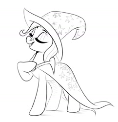 Size: 1520x1572 | Tagged: safe, artist:taneysha, imported from derpibooru, trixie, pony, unicorn, monochrome, simple background, sketch, solo, white background