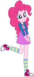 Size: 1342x3000 | Tagged: safe, artist:emeraldblast63, imported from derpibooru, pinkie pie, human, equestria girls, clothes, converse, shoes, simple background, socks, solo, striped socks, transparent background