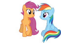 Size: 780x553 | Tagged: safe, artist:sasha-flyer, imported from derpibooru, rainbow dash, scootaloo, pegasus, pony, animated, animated png, cute, cutealoo, dashabetes, female, mare, nose wrinkle, older, older rainbow dash, older scootaloo, scootalove, simple background, transparent background, vector, wholesome