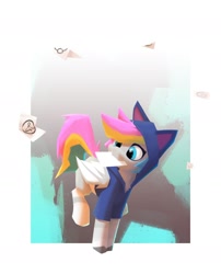 Size: 1620x2004 | Tagged: safe, artist:senaelik, imported from derpibooru, oc, oc only, bat pony, pony, chest fluff, clothes, hoodie, mouth hold, solo