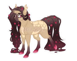 Size: 2900x2300 | Tagged: safe, artist:gigason, imported from derpibooru, oc, oc:primrose path, pony, unicorn, female, mare, obtrusive watermark, offspring, parent:fluttershy, parent:king sombra, parents:sombrashy, simple background, solo, transparent background, watermark