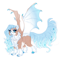 Size: 4000x3800 | Tagged: safe, artist:gigason, imported from derpibooru, oc, oc:noctilucy, hybrid, bat wings, chest fluff, ethereal mane, female, high res, interspecies offspring, long feather, obtrusive watermark, offspring, parent:capper dapperpaws, parent:princess luna, simple background, solo, transparent background, watermark, wings