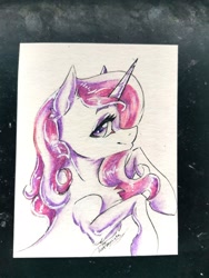 Size: 3000x4000 | Tagged: safe, artist:dankpegasista, imported from derpibooru, fleur-de-lis, unicorn, bust, chest fluff, female, pencil drawing, photo, traditional art