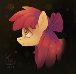 Size: 1129x1100 | Tagged: safe, artist:tu-kierownik, imported from derpibooru, apple bloom, earth pony, pony, bust, female, filly, foal, portrait, redraw, solo