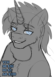 Size: 2500x3500 | Tagged: safe, artist:fkk, imported from derpibooru, oc, oc only, earth pony, pony, advertisement, commission, simple background, smiling, smirk, solo, white background, ych sketch, your character here