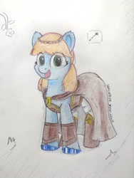 Size: 2825x3759 | Tagged: safe, artist:syndyfon, imported from derpibooru, oc, oc:elonrie, earth pony, clothes, leather, solo, traditional art