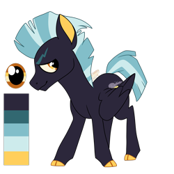 Size: 2000x2000 | Tagged: safe, artist:puppythekat (sofurry), imported from derpibooru, thunderlane, pegasus, pony, alternate universe, cloven hooves, colored hooves, male, redesign, reference sheet, simple background, solo, stallion, transparent background