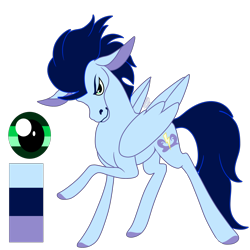 Size: 2000x2000 | Tagged: safe, artist:puppythekat (sofurry), imported from derpibooru, soarin', pegasus, pony, alternate universe, colored hooves, looking at you, male, redesign, reference sheet, simple background, smiling, solo, stallion, transparent background
