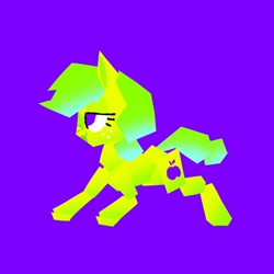 Size: 2048x2048 | Tagged: safe, artist:pastacrylic, imported from derpibooru, applejack, earth pony, pony, alternate color palette, angular, blue background, simple background, solo