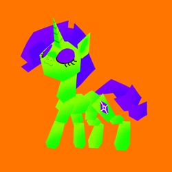 Size: 2048x2048 | Tagged: safe, artist:pastacrylic, imported from derpibooru, rarity, pony, unicorn, alternate color palette, angular, orange background, simple background, solo