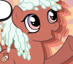 Size: 576x505 | Tagged: safe, idw, imported from derpibooru, toffee truffle, earth pony, friends forever, spoiler:comic, spoiler:comicff1, cropped, solo