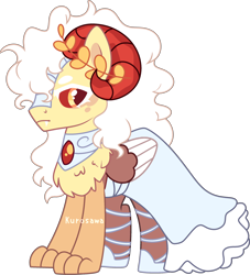Size: 2508x2759 | Tagged: safe, artist:kurosawakuro, imported from derpibooru, oc, hybrid, pegasus, base used, clothes, dress, horns, interspecies offspring, male, offspring, parent:discord, parent:princess celestia, parents:dislestia, red sclera, simple background, solo, transparent background